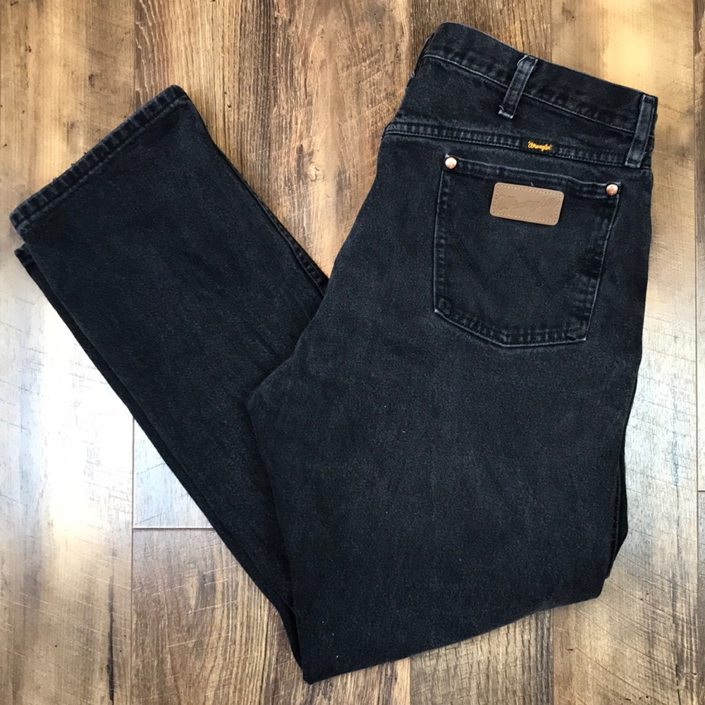 Wrangler Black Patch Cowboy Cut Jeans 13MWZ